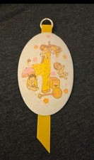 Vintage Yellow Giraffe Sparkle Nursery Wall Hanging Plaque 70's Home Decor Retro