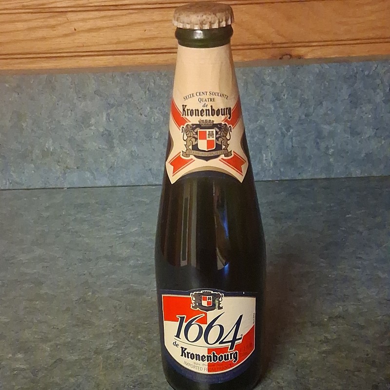 VINTAGE & SUPER RARE 1664 DE KRONENBOURG BEER VERY OLD BOTTLE FRANCE 24.5 CL.