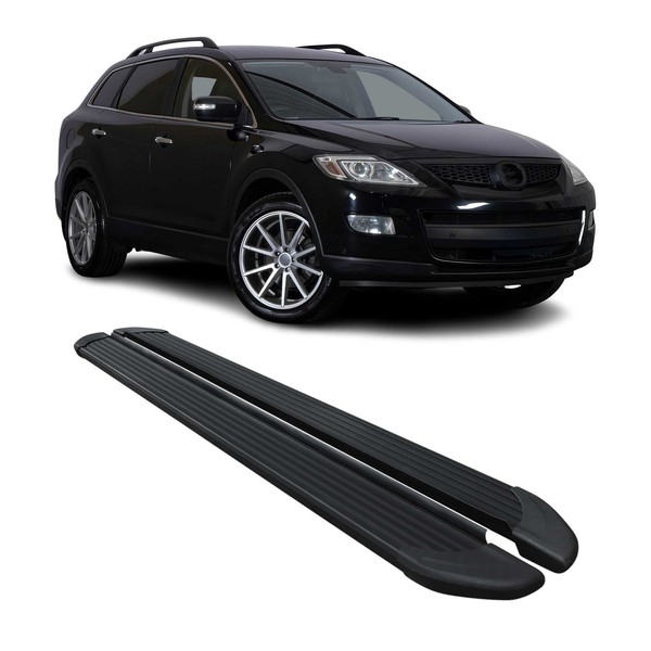 Seitenschweller Trittbretter Schweller FüR Mazda CX-9 2006-2016 Alu Schwarz-image