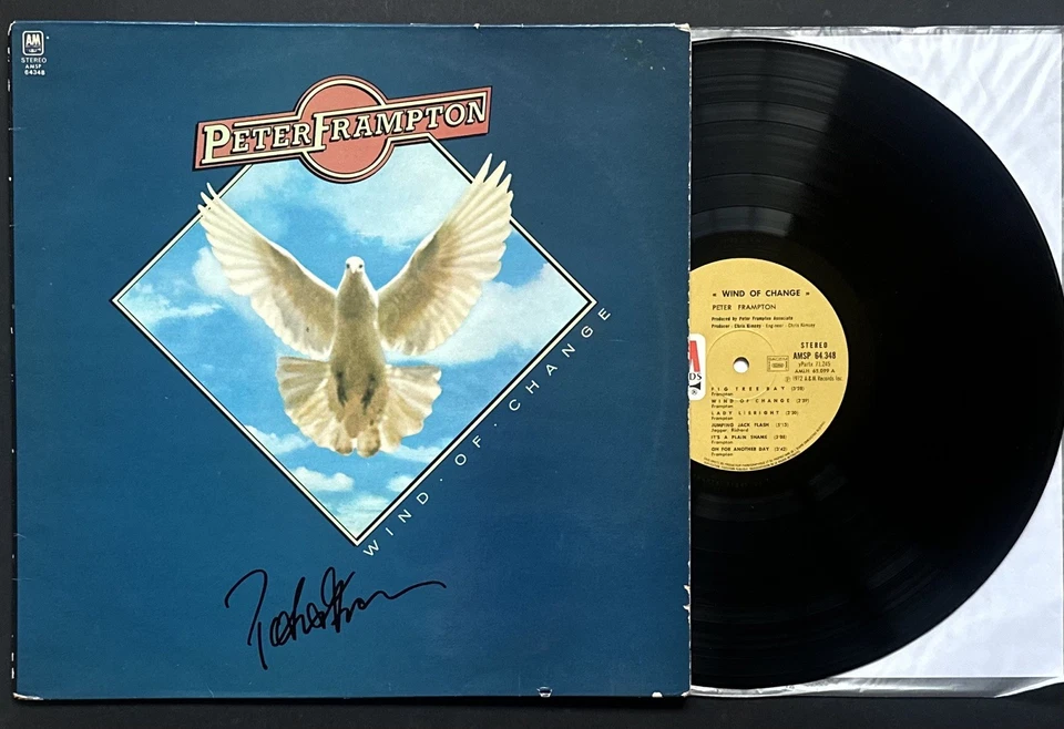 Peter Frampton Wind Of Change Authentic Hand Signed Vinyl Record Album LP Pie - Image 4 of 4
