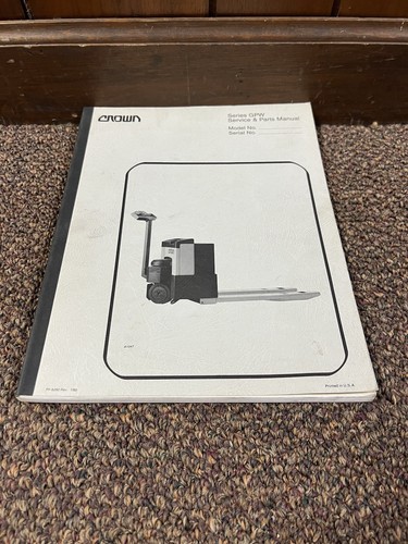 Original Genuine Crown GPW Walkie Pallet Jack Lift Service Parts Manual - Picture 1 of 4
