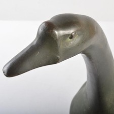 Duck Bird Bronze Statue 14.1 inch tall Japanese Metalwork Figurine by Shuho