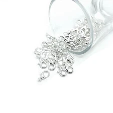 7x12 mm Silver Plated Lobster Claw Clasps - US Seller