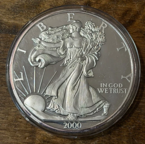 2000 Giant Half Troy Pound .999 Silver Eagle Proof in Air-tite Display Case