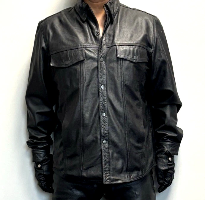 ジャケット・アウター Biker's Leather Shirt Size 36 leather motorcycle shirt products for sale | eBay