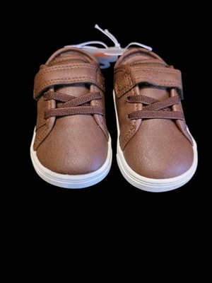 Carters Unisex Shoes Brown With Strap Slip On Size 4