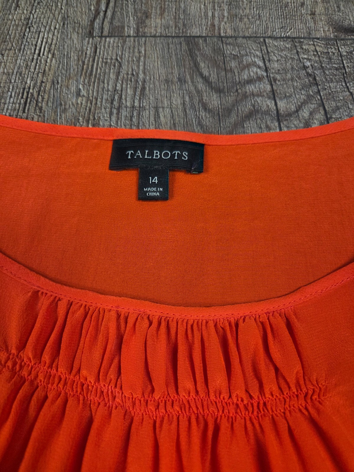Talbots Very Thin Solid Orange 100% Silk Tank Top… - image 2