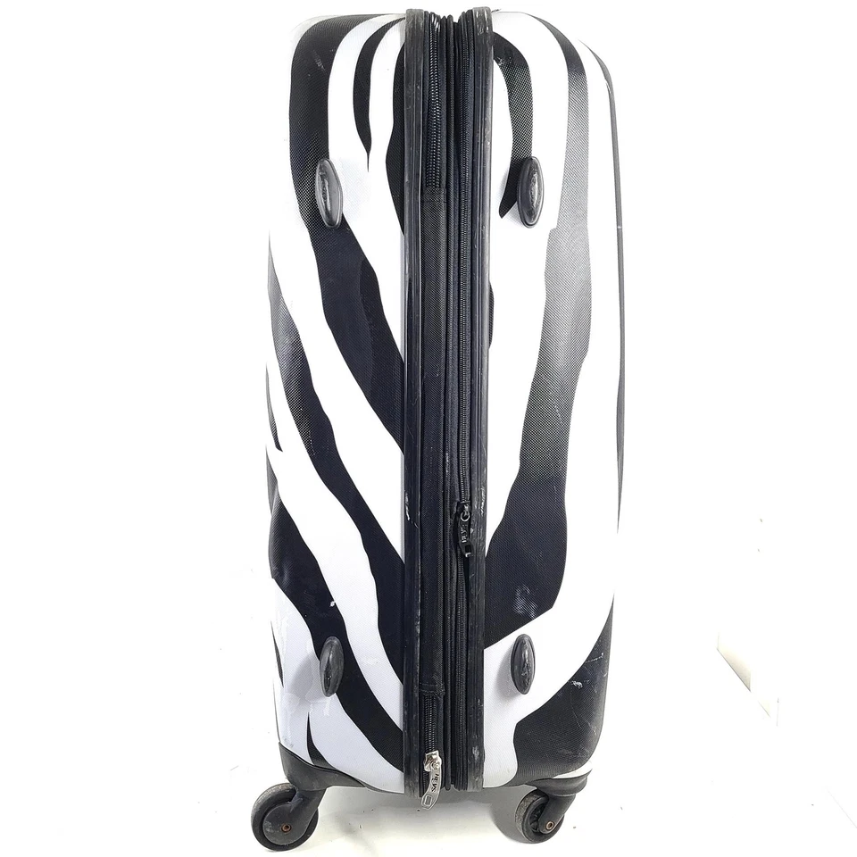 Heys TekLite 31" Zebra Stripe Hard Shell Luggage Expandable Black/White - Image 4 of 4