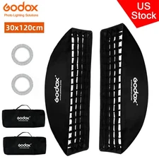 US 2*Godox 30x120cm Bowens Honeycomb Grid Softbox for Photo Studio Flash Strobe
