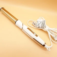 Kristin Ess Curling Iron Gold White 1.25'' Hair Wand Styling Tool Professional