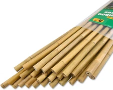 25Pcs 1/2" D Thicker Heavy Duty Bamboo Stakes 4Ft Plant Stakes Natural Garden St