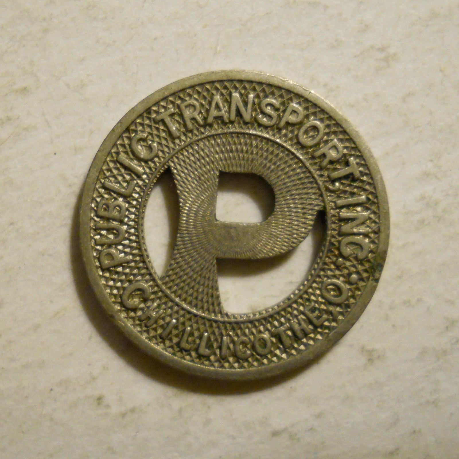 Chillicothe Public Transport, Inc. (Ohio) transit token - OH160B
