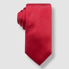 Ryan Seacrest Distinction Men's Red Solid Silk Tie 57 x 3