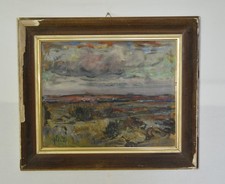 Errico Placido – Paesaggio espressionista – Dipinto olio Tavola – Quadro antico