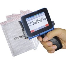 Mini handheld inkjet printer prints batch number barcode QR code expiration date