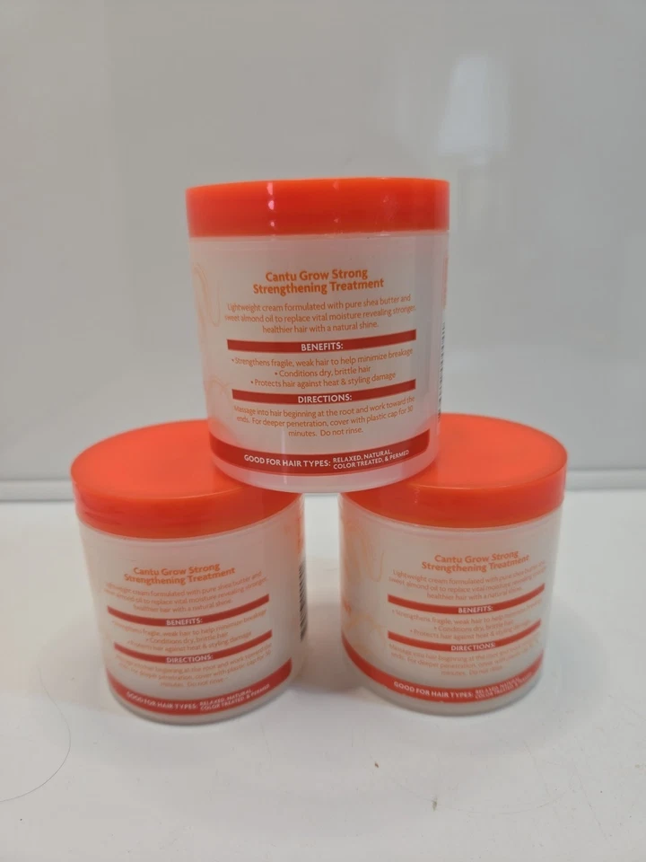 Paquete de 3 - Tratamiento de hebras frágiles fortalecedor fuerte de manteca de karité cantu  Foto 3 de 3