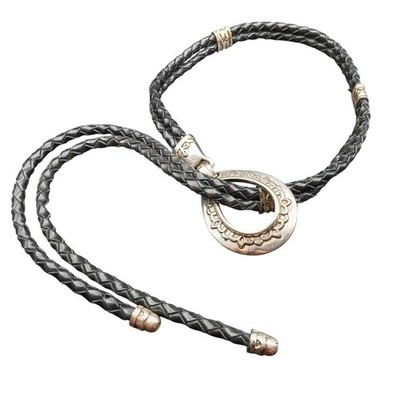 Brighton Black and Silver Braided Chain Belt Brighton Bali Hai Silver Braided Swirl Hook Heart Charm  main image 3