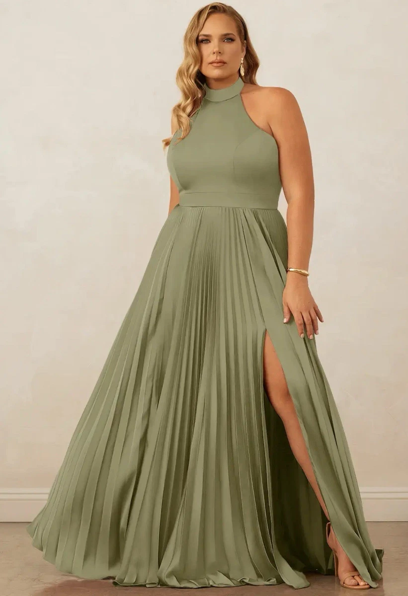 Green Sleeveless Chiffon Bridesmaid Dresses for sale | eBay