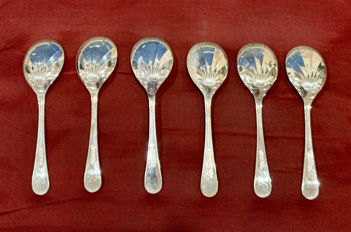 Vintage Sheffield England Silverplate Spoons Set of 6 in Box, RD 901963 Marked
