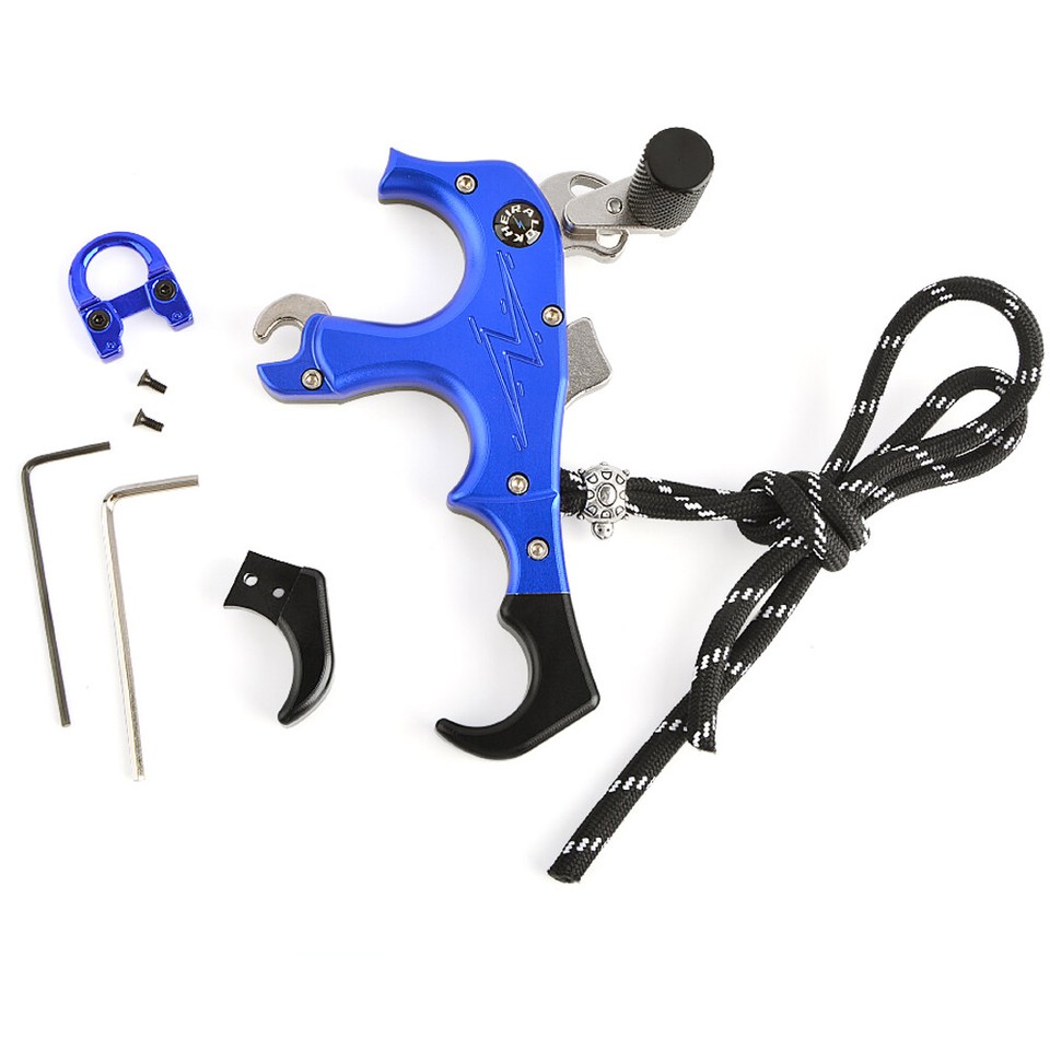 Adjustable 3 Or 4 Finger Archery Grip Compound Bow Release Aid, Thumb Trigger, Ambidextrous