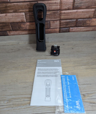 Nintendo Wiimote Motion Plus Adapter RVL-026 Black OEM W/Silicone Cover & Manual