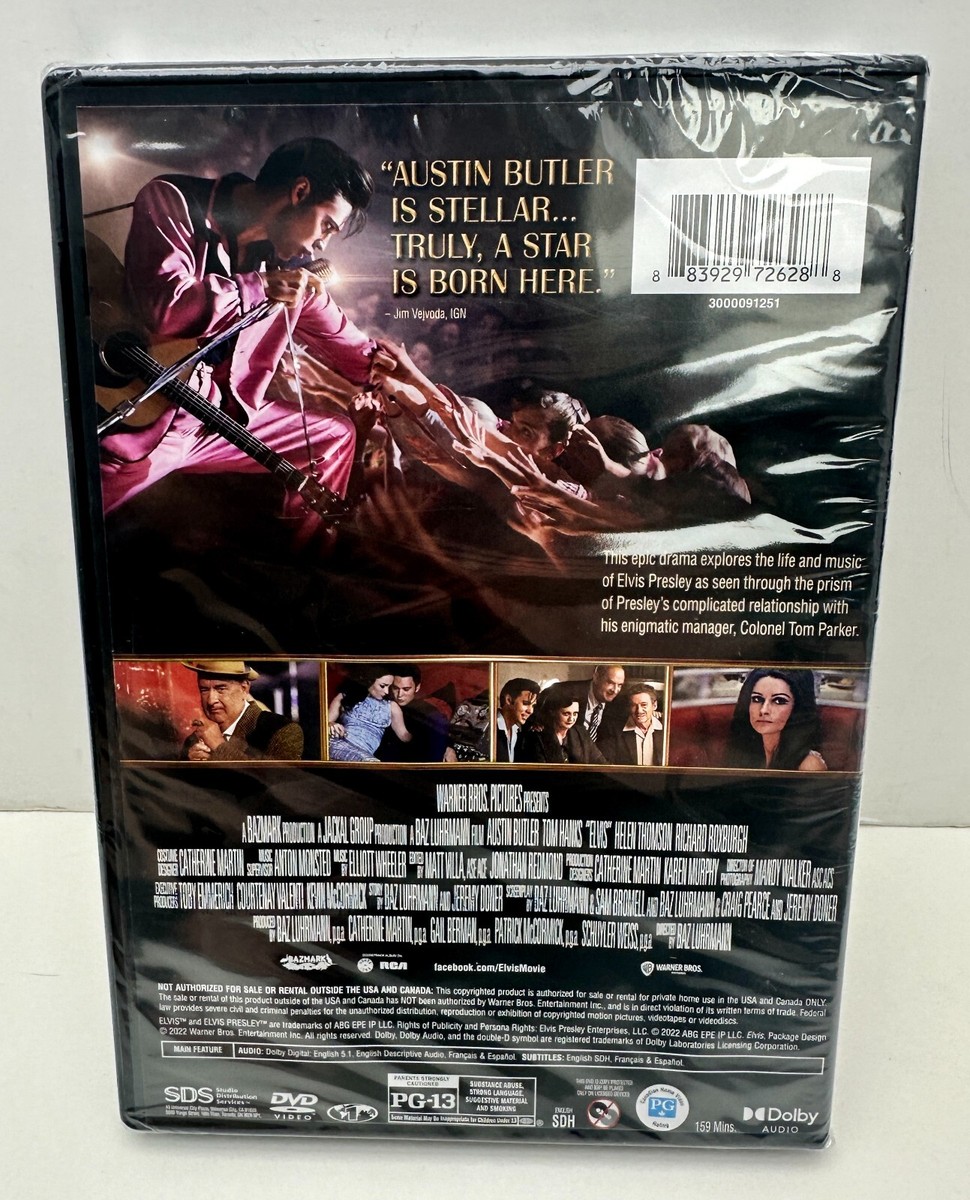 New Elvis (DVD, 2022) Tom Hanks A Baz Luhrmann Film 883929726288| eBay