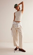 Free People New School Relaxed Jeans We The Free Cargo Pockets Pep Rally L NEW