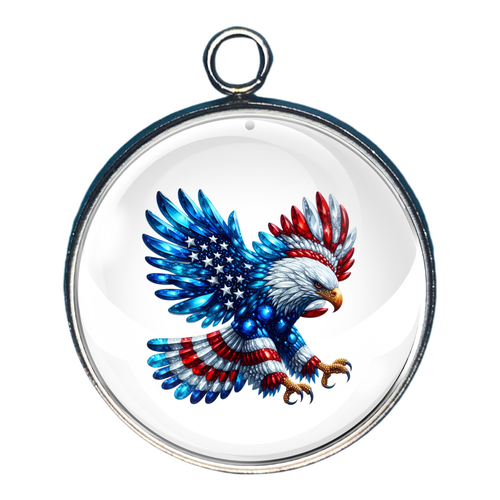 American Patriotism Glass Cabochon Charms - Picture 2 of 23