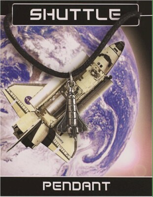 Space Shuttle Zinn Anhänger an gewachster Kordel