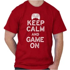Funny Video Gamer Meme Keep Calm Game On Womens or Mens Crewneck T Shirt Tee