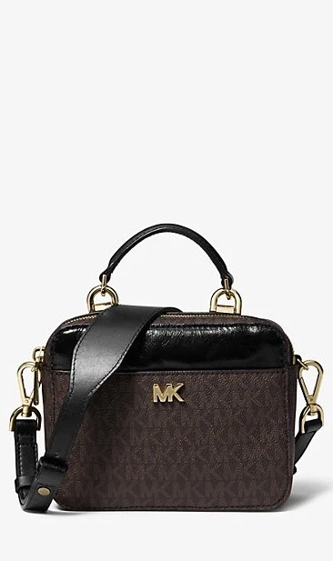 Michael kors mott mini top logo and leather crossbody