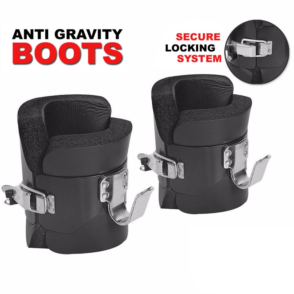 Bottes Anti-Inversion De Gravité Pour Ab Crunch, Sit-Up - Noires, Mousse - Support Jusqu'à 299 Lb