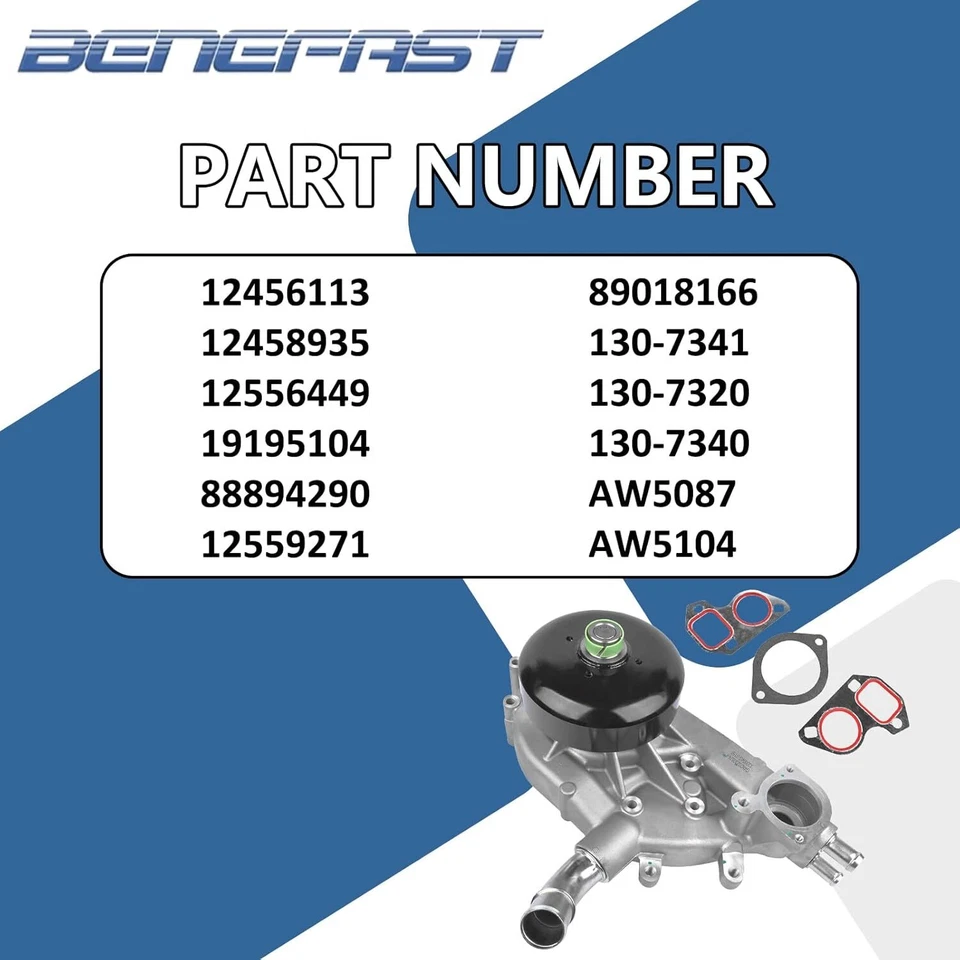 Water Pump45005 For CHEVROLET AVALANCHE 1500 2002-2006,GMC SAVANA 1500 2003-2006 Foto 3 de 4