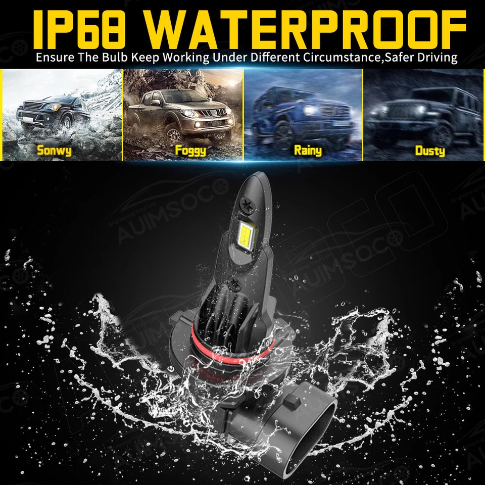 Kit de faros LED 9012 8000K haz alto/bajo bombillas blancas para Scion tC 2014 2015 2016 Foto 4 de 4