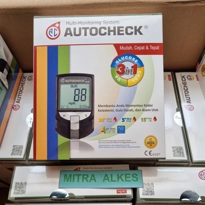 AUTOCHECK for Glucose, Uric Acid & Cholesterol Meter 3 in 1 Monitoring System