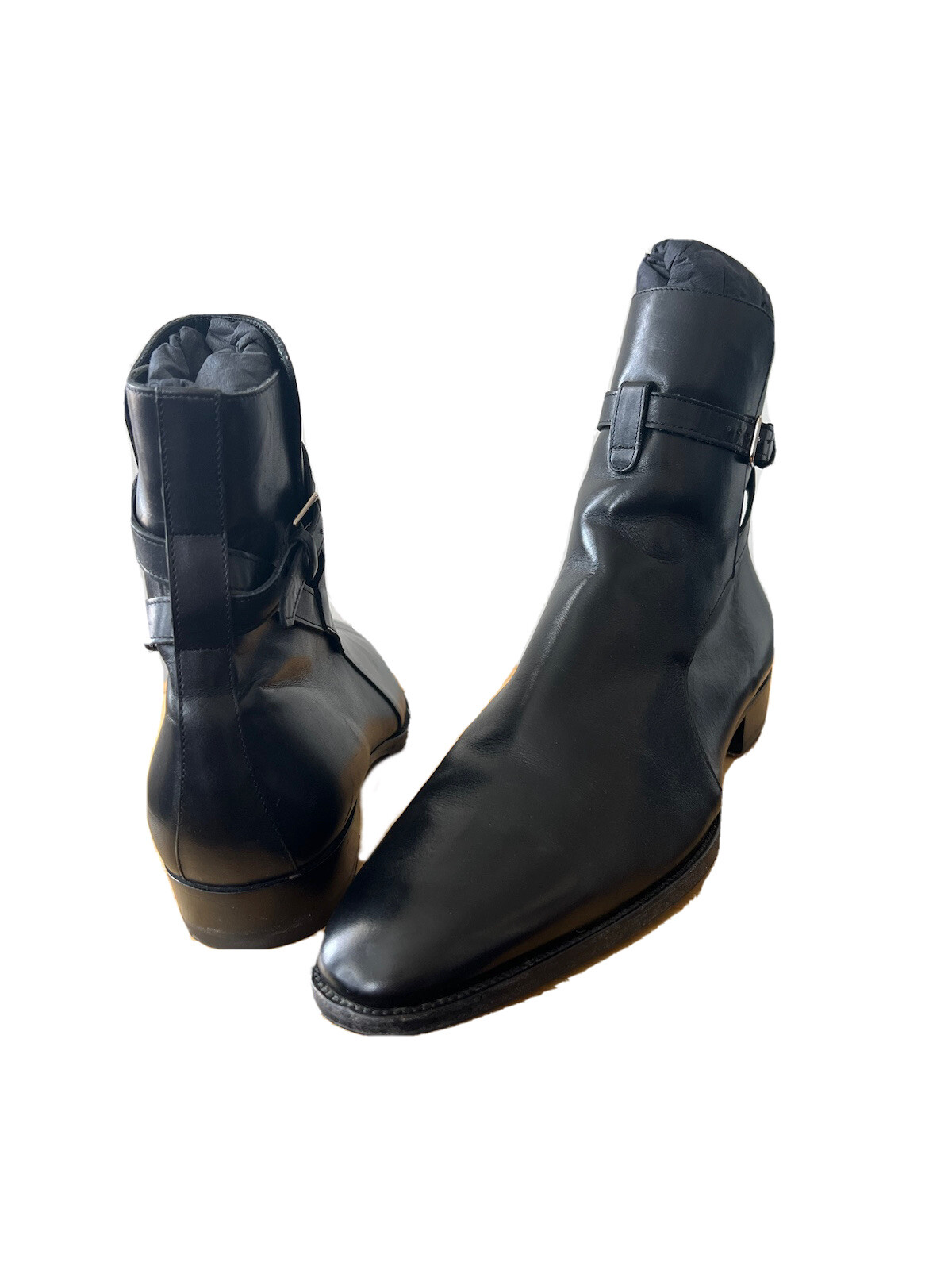 SAINT LAURENT YSL JHODPUR PELLE DI VITELLO NERA TAGLIA 14 15