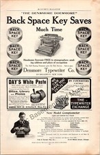 Densmore Typewriter 1905 Print Ad Ephemera Wall Art Decor Back Space Key thumbnail