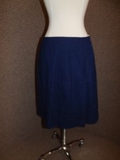 Vtg NEW NOS Blue Wool Blend Short Length Single Side Pleat Skirt Womens 13/14