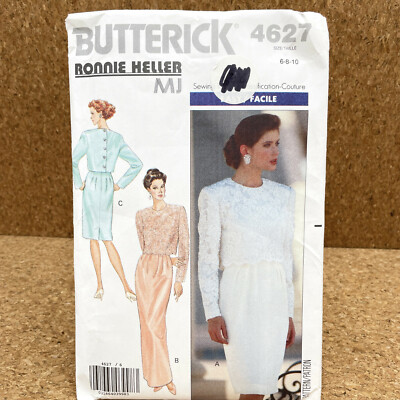 Butterick 4627 Dress and Back Buttoned Top Misses Size 6 10 Sewing Pattern Easy