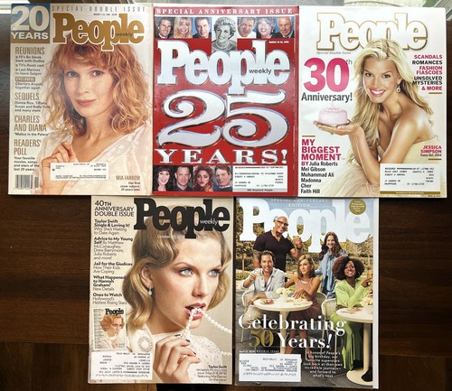 20th, 25th, 30th, 40th, 50th (5) PEOPLE MAGAZINE ANNIVERSARY SPECIAL EDITIONS