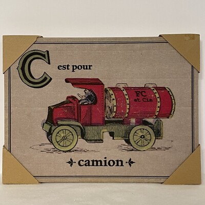 C est pour camion C is for Truck Canvas Print Wall Art Picture Nursery Bedroom