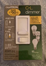 Lutron Skylark Contour 150-Watt Single-Pole/3-Way CFL-LED Dimmer White New