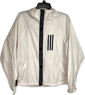 Adidas Women’s Full Zip Running Jacket Sz Med Parley For The Oceans  Cream - Main Image