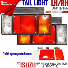 ISUZU NPR ELF CAB CHASSIS TRUCK UNIVERSAL 86-19 TAIL LIGHTS LAMP 12V. PAIR BONUS