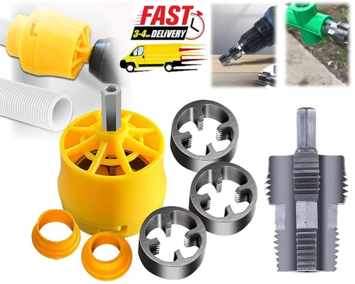 7Pcs PVC Thread Maker Tool NPT Die Set Pipe Round Threader 1/2" 3/4" 1" C88 - Picture 1 of 15