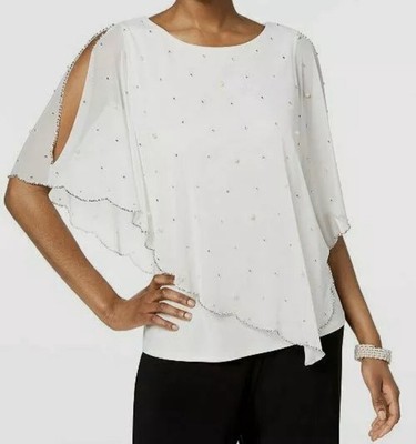 msk chiffon embellished blouse