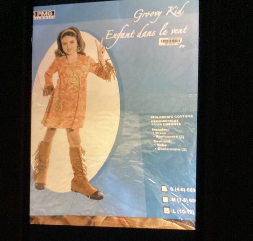 GROOVY KID HIPPIE 70'S CHILD HALLOWEEN COSTUME NEW GIRLS BOHO SIZE LARGE YOUTH - Picture 2 of 13
