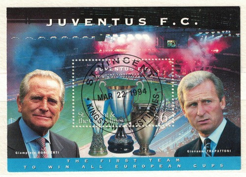 St. Vincent 1994 _ Juventus FC - Vincitore delle COPPE Europee _ RARO -MNH** - Foto 2 di 3