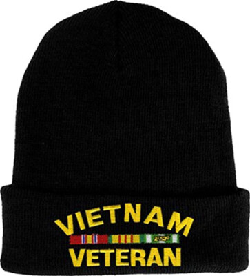 NEW Vietnam Veteran Knit Cap (Watch Cap), Black
