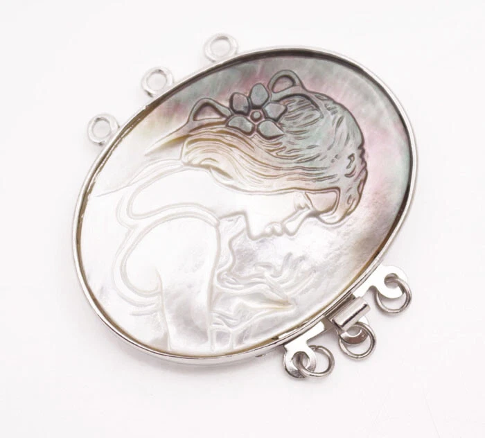 Gray Shell Cameo beauty Shell Clasp Mother of Pearl 35mmX40mm - Image 2 of 4